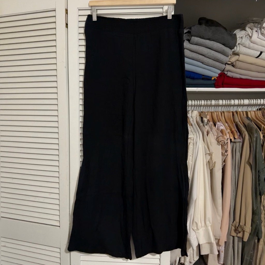 Eye Candy Black Wide-Leg Cotton Lounge Pants | Y2k | One Size